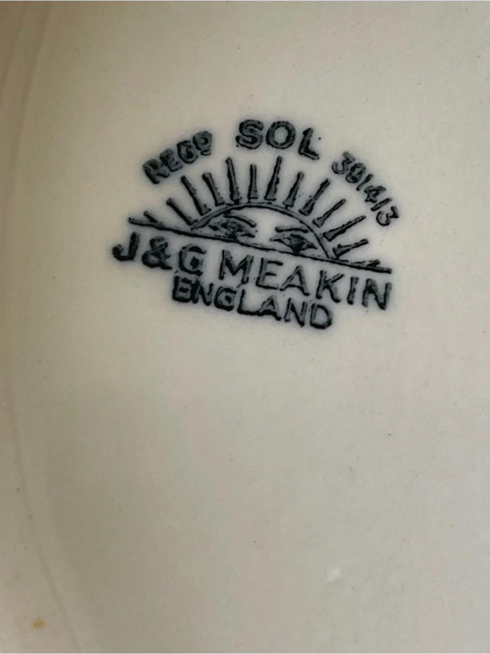 J&G Meakin Serving Dish w/ Lid Tureen Vegetable Bowl Belmont Cream Blue Gold VTG
